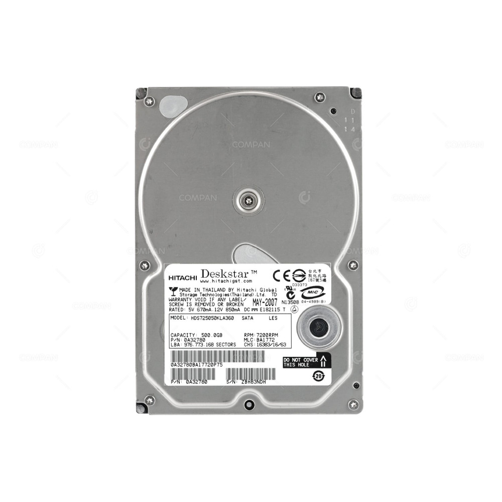 HDS725050KLA360 HITACHI HDD 500GB 7.2K SATA 3G 3.5" LFF